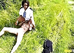 Newbie woman police officer gets involved in a threesome with her co-worker - faux cop