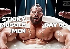 Sticky Muscle Males Day 98 Preview, Muscle Lads, Large Ramrods, Large Cum Loads (AI-Generated)