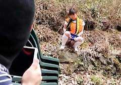 Lovely Asian teens feeding their hungry cunts some hard meat