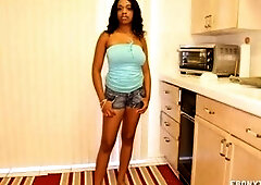 A Cute Black Teen Strokes Her Boyfriend's Prick