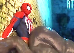 Deadpool, Spiderman, and Venom Fucking