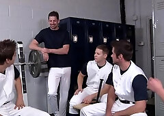 JizzOrgy - Athletic american blond haired rushes plowing hard