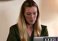 Lustful large booty lesbo and hawt sweetheart enjoyed sexy twat licking after honey enjoyed body massage