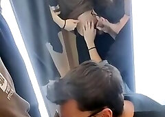 Sucking my boyfriend in the dressing room