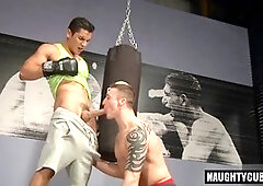 Latin hunk gets anal pounding and cum in wild sex session