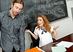 An innocent teen Maci Winslett gets nailed on the table