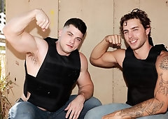 Outdoorsy hotties Carter Woods and Collin Simpson fuck one another