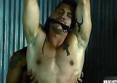 Hairy gay spanking with cumshot