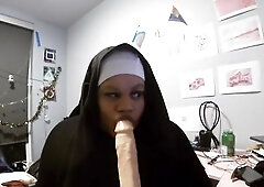 Nasty Nun Sucks Sex Tool