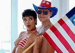 Beautiful short-haired brunette Brooklyn Gray penetrated from behind