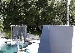 Kinky Transgirl Natalie Mars fucks pool boy Chad Diamond