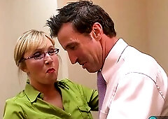 Luna Azul, 60, pulls the old, ''Lady boss catches the youthful employee at the copy machine and makes a decision to screw him cuz this guy&#