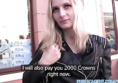 PublicAgent Skinny shy blonde fucked in a hotel room for cash