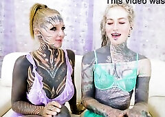 Tattooed Cuties Hard Bang Three-some World Champion Facial and Gape