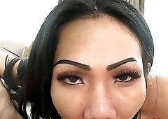 Hoprny Ladyboy Swan Fucked Bareback And Sucks Johnson