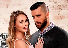 Cute-looking chick Kyler Quinn is having anal fuck with a big dick