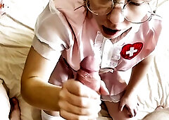 The nurse in a pink miniskirt helped me empty my eggs