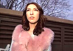 Public bitch fucked in POV in toilet after blowing dick