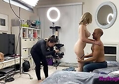 Behind the scenes on the Slut Inspection set with Dan Ferrari, Suzanne, and blonde big tits teen Lilly James.