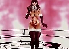 Imposing redhead shemale dances on the while of the fortune