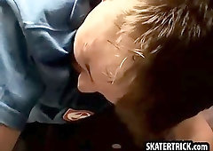 Skater hunk getting his ass whipped and spanked