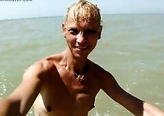 Hawt Lexy swimming exposed in the sea on the beach, flirting, posing, playing with water and enjoying sun&sea!