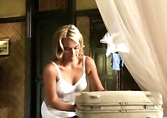 Margot Robbie showing her sexy cleavage in various hawt scenes including some in bikini and underware as hawt flight attendant. From Pan Am.