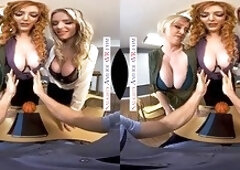 Watch Nina Dee & Lauren Phillips finally get what they've been craving - a steamy virtual reality foursome with a busty MILF