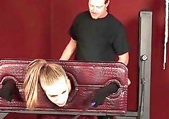 Obscene chick teased by her big-dick slavemaster BDSM daddy dom