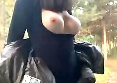 Cumshot Outdoor Public Trans