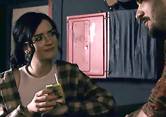 Pegging session for a bartender with a big juicy booty