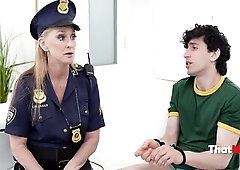 Step Mama Cop Surprise Busts Serial Wanker Step Son -