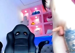 Watch this futanari as her stunning, round boobs surprise and delight you. She makes a face that conveys her delight to you as well. Observe her displ