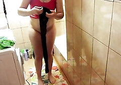 Twat pees repeatedly. Amateur fetish compilation with urination.
