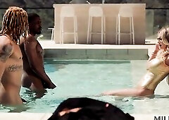 MILFY Nasty Golden-haired Housewife Andi Avalon Squirts All Over 2 Giant Rods In Wild 3some