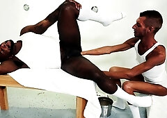 Black massive hunk fisted by skinny BF