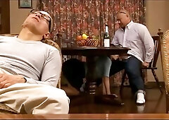 Shameful Japanese MILF gets bounded after blowjob and gets her ass plugged up with flower (censored)