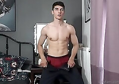 Young Jared Shaw stripping and cum