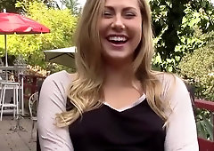 BLOND HAIR GIRL TEENAGE WITH A HAIRY VAGINA FUCKS OUTDOORS - Bj