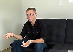 Bored student jerks off his dick for you