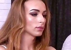 Sympathetic shemale skank lets him lick and fuck her butthole