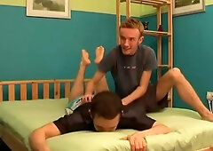 Chris Ste Chris Tickled By Ste On The Bed