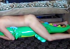 Big inflatable alligator humping cum 8