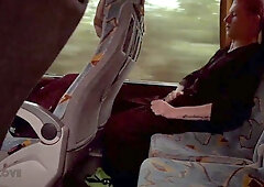 Oral job from a stranger on the bus and a thick jizz shot in a motel