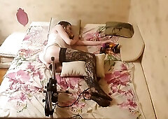 Sissy with banging machine