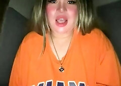 Blond solo beauty jerking off her dick