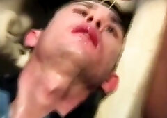Cum and piss from his buddies 7