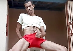 Giving a hand to a hairy guy in the great outdoors