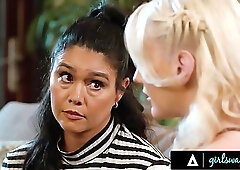 Pretty gal earns stepmom-in-law's loving lesbian approval before wedding night