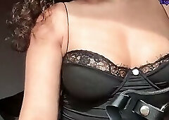 Big brunette wearing a strap-on from the best brand in Brazil - BDSM LUXURY - POV - ESPULETA MAIA -
